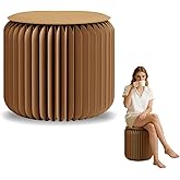 HSBWOPG Foldable Stool &mdash; Paper Foldable Stool,Folding Paper Stool, (Book-Sized) ，11 Inches High ，Made from Eco-Friendly Kraft Paper ， Ideal for Home &amp; Travel ， Supports Up to 660 lbs ，Brown