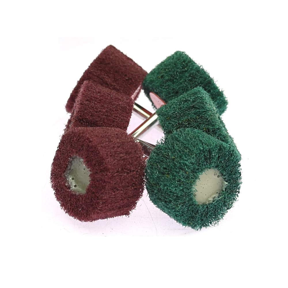 Green Buffing Wheel - SUPERTOOL Sanding Mop with Emery Cloth Polishing Grinding (25mm x 25 x 6mm, Pack of 1)