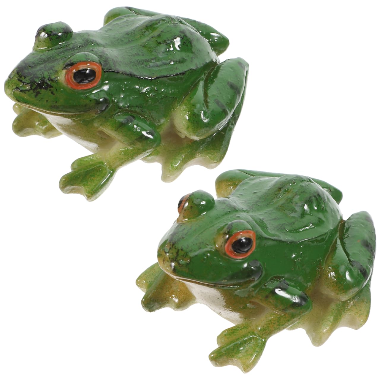 Garneck 2pcs Frog Statue Mini Frog Resin Animal Sculpture Indoor Outdoor Decor For Garden Patio Yard Micro Landscape Fairy Garden Ornaments