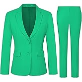 Kelyaa Women's 2 Piece Suit Lady 2 Button Business Work Office Slim Fit Blazer Jacket Pants Set