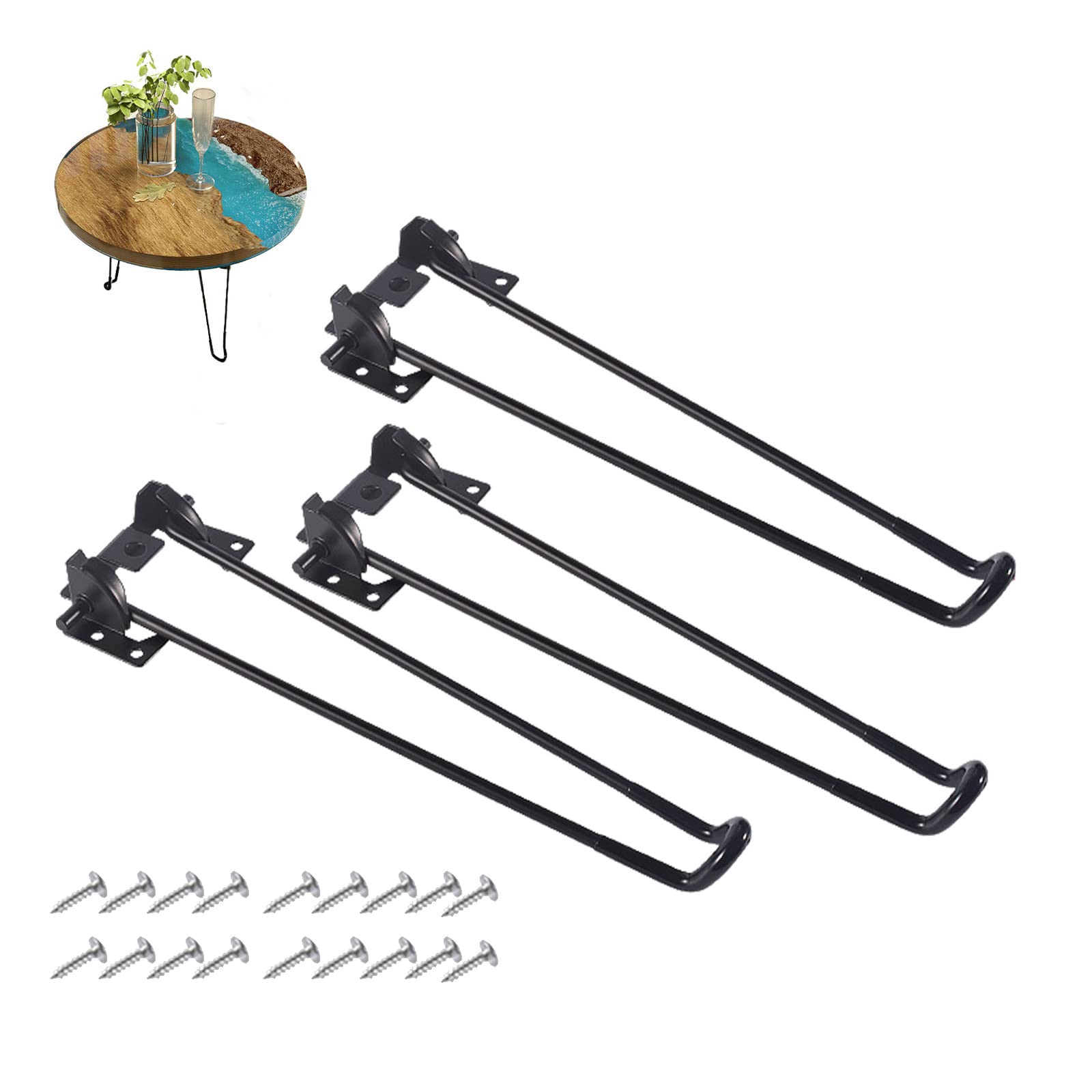 WMLBK Silicone Resin Table Mould, Large Round Resin Table Mold, Epoxy Table Mold for River Table, Charcuterie Board, Cutting Board, DIY Art Home Decoration for Resin Casting (32cm Table Legs)