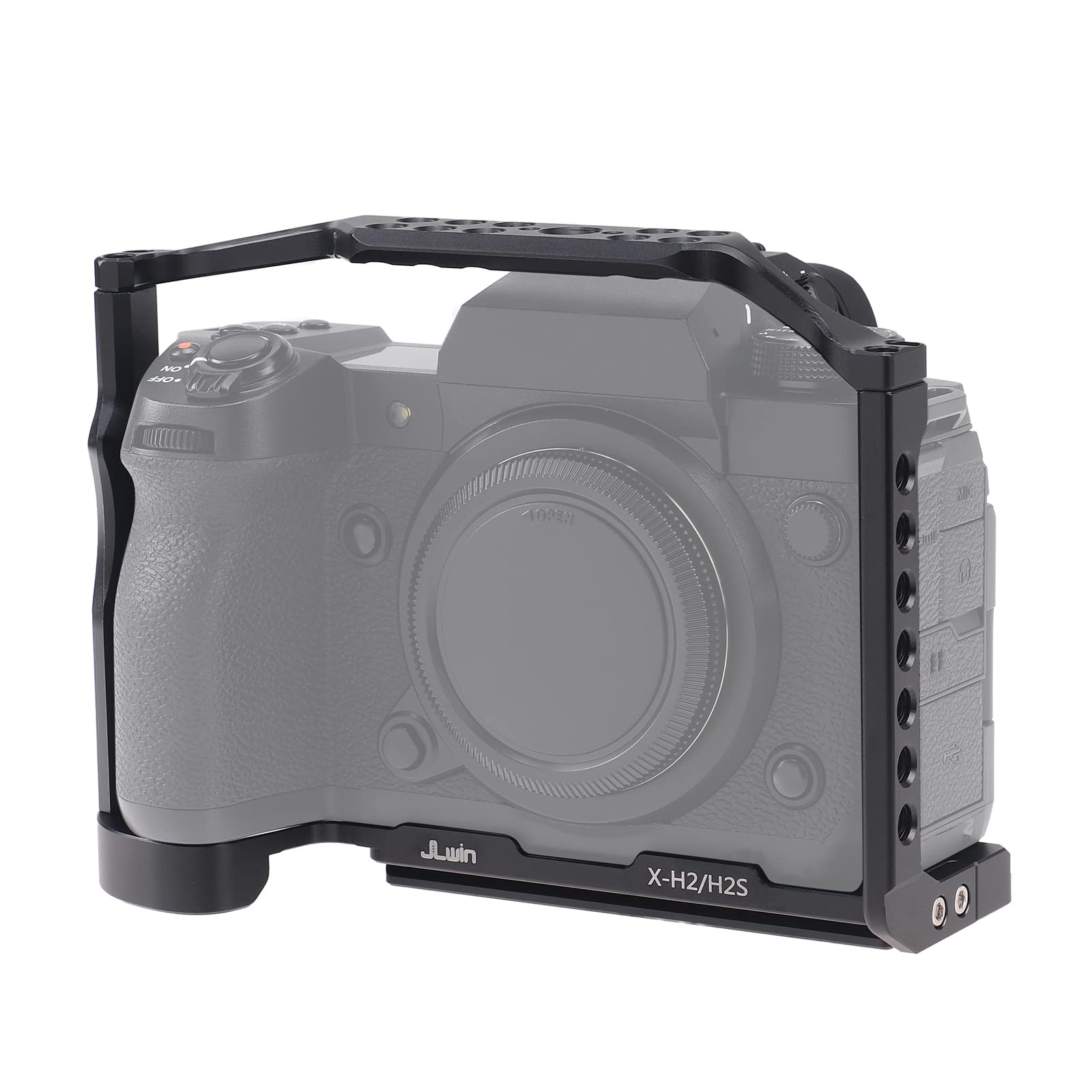 FOTGA Camera Cage for Fujifilm X-H2/X-H2S Camera, Aluminium Video Vlogging Stabilizer Rig with NATO Rail, 1/4"Screw Mount, 3/8"-16 Locating Pin for Arri Grip, Quick Release Plate for Arca-Swiss Tripod