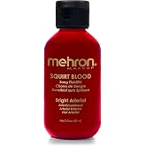 Mehron Makeup Squirt Blood | Realistic Fake Blood For Halloween | Made in the USA | Washable | Special FX, Stage &amp; Screen, Halloween, &amp; Cosplay (2 oz) (Bright Arterial)