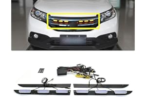 ECAHAYAKU Front Bumper LED Grille Amber Turn Signal Light Driving Fog Light Daytime Runing Light For CRV 2012 2013 2014 Led DRL