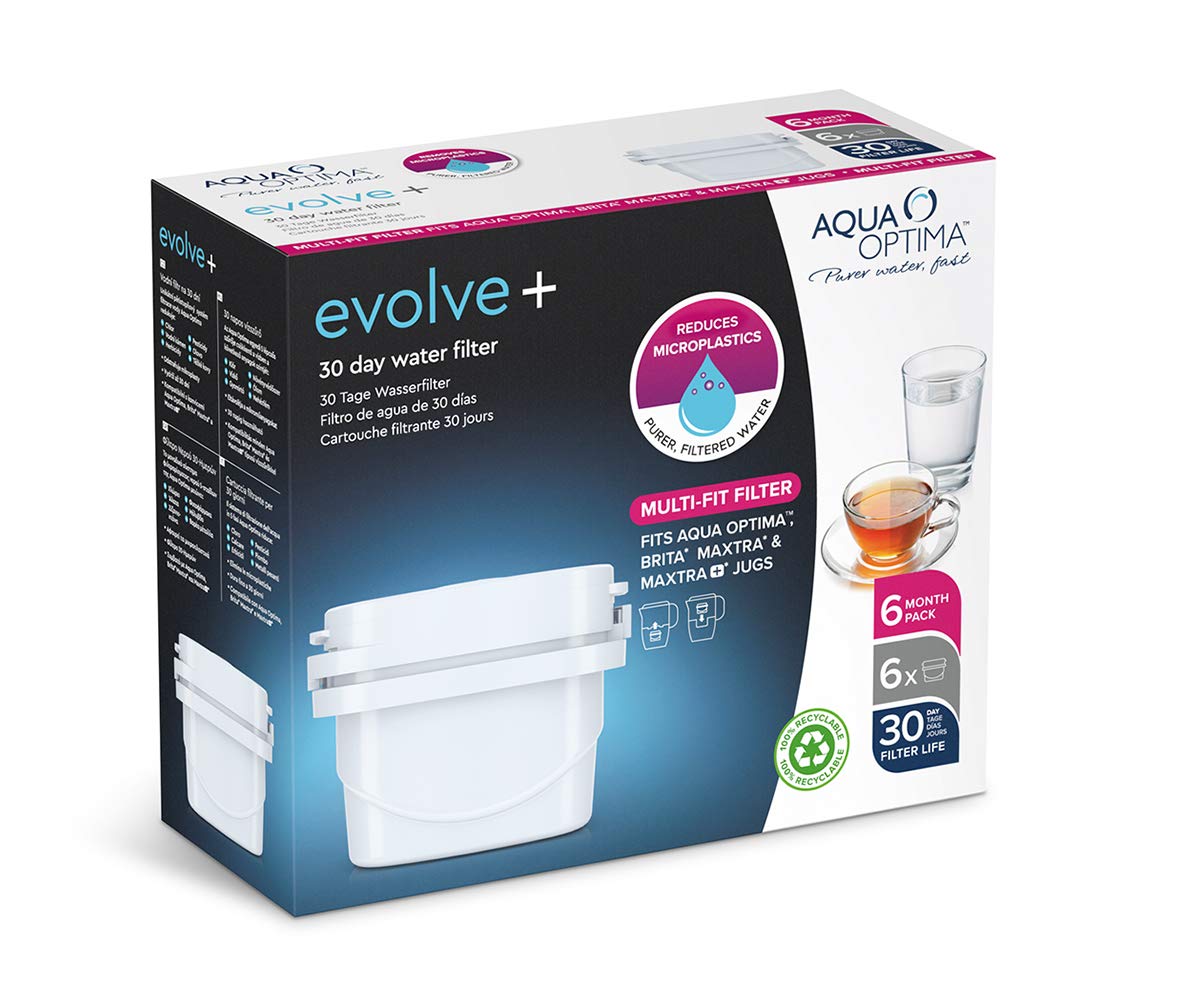 Aqua Optima EPS612 Evolve plus 30 Day Water Filter Cartridge, 6 Pack (6 Months Supply), Old Version