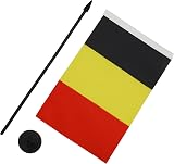 AZ FLAG Belgium Table Flag 5x8 in Polyester with Pole & Black Base view 3