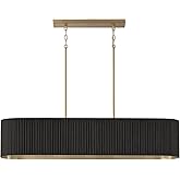 Capital Lighting 850751KR Donovan Mid-Century Modern Artisan Luxe Fluted Mango Wood Linear Chandelier, 5-Light 500 Total Watt