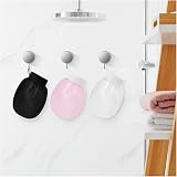 URAQT Exfoliating Gloves 3 Pack Dual-Sided Body Scrub Mitts White Pink Black view 7