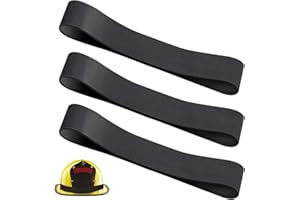 Dairrr Fuuu Firefighter Helmet band, Fire Helmet Rubber Strap, Heavy Duty Firefighting Hat Bands for Most Fire Helmets or Hard Hats, Holding Firefighting Tools Accessories, Black, 3 Pack