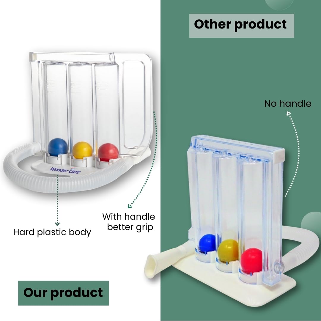 Wonder Care Deep Breathing Lung Exerciser | Incentive Spirometer | Adult Lung Trainer | Inhale Breathing Trainer