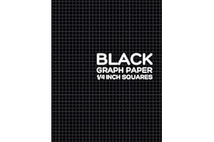 Black Graph Paper 1/4 Inch Squares: Black paper notebook for white ink and gel pens , Composition Notebook 8.5 x 11 Inch , 12