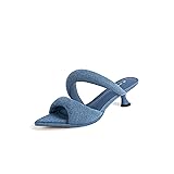 JW PEI Women's Sara Mule Heeled Sandals - Denim Blue