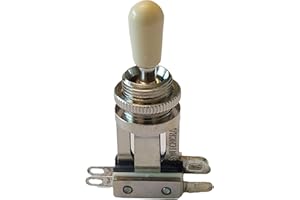 AXEGRINDERZ Switchcraft Short 3-way USA Toggle Switch for Les Paul - Nickel with Cream Tip