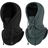 Qavctw 2 Pack Tactical Heavyweight Balaclava,Fleece Cold Weather Windproof Face Mask Ski Outdoor Sports Mask for Men Women
