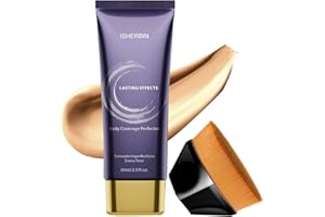 ISHERBIN Body Coverage Perfector Waterproof - Leg & Body Makeup Waterproof No Transfer Tattoo Cover Up Makeup, Long‑Lasting, Moisturizing, Skin-Friendly - Natural Radiance (2 fl.oz, Brush Included)