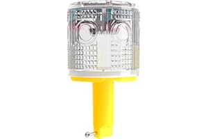 QXMH Solar Strobe Warning Light: Flashing Super Bright 360 Degree, Automatically Turn On&Off, Traffic Light Emergency Strobe Lightfor Construction, Dock, Marine,Crane Tower, Factory (White)