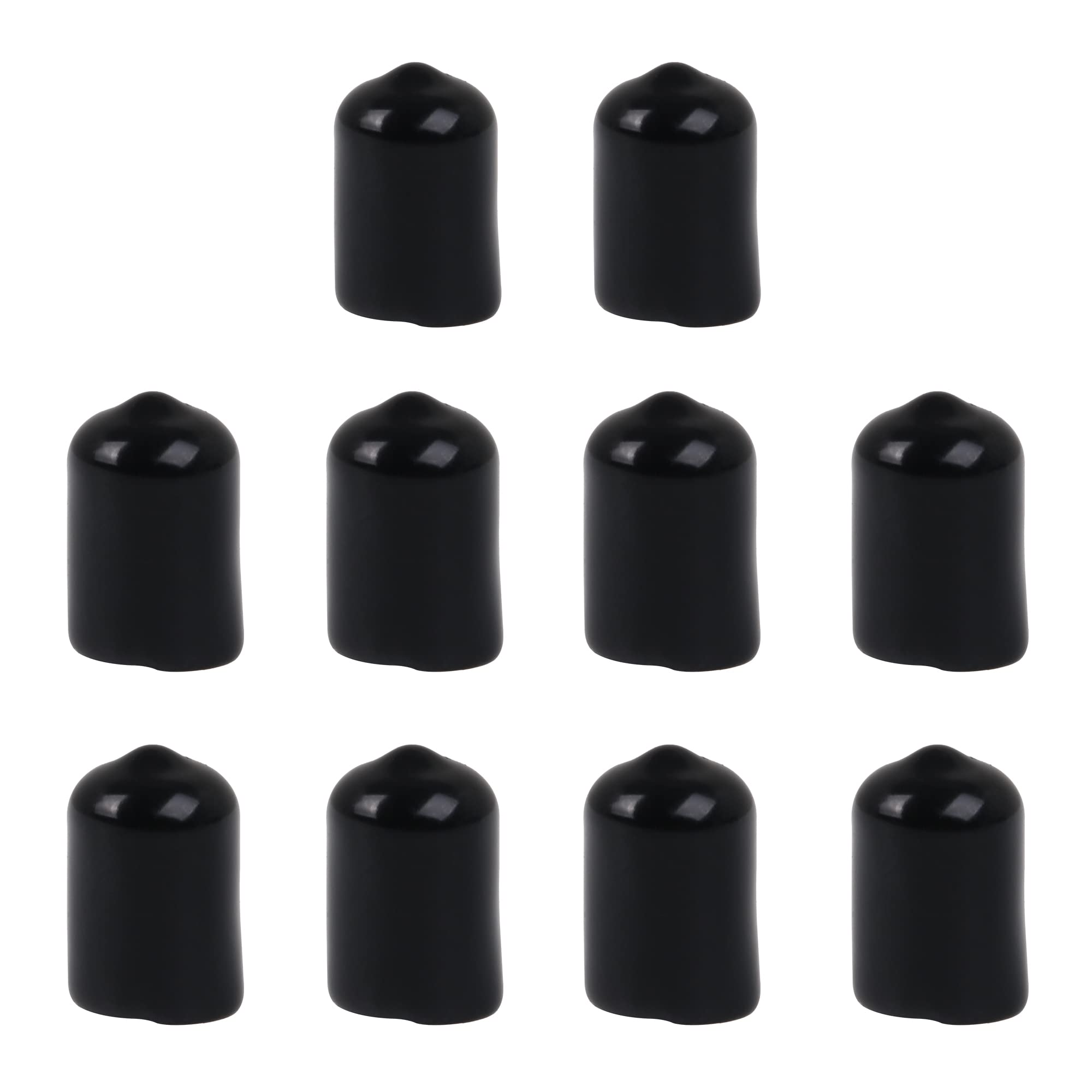 CNBTR 14mm Black Soft Rubber Screw Thread Tool Cover Vinyl Round Rubber Hose End Caps Rubber Finisher Pipe Stop Pack of 10