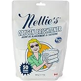 Nellie’s Oxygen Brightener –Powder Stain Remover for Laundry – Brightens Whites, Protects Colors – Bleach-Free, Septic-Safe (50 Scoops) - Made in Canada