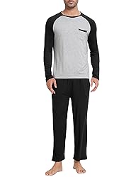 MoFiz Men's Sleep Sets,Modal Pajamas Set Ultra Thin
