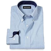 Paul Fredrick Men's Classic Fit Non-Iron Cotton Stripe Dress Shirt