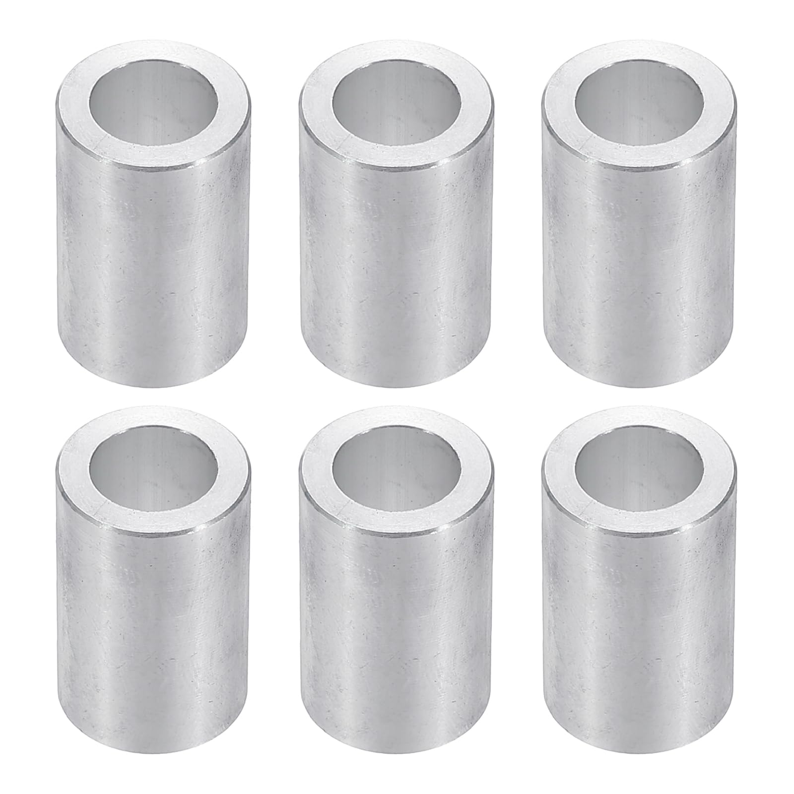 PATIKIL M10 Aluminum Spacers, 6pcs 3/8" x 5/8" Round Metal Spacers for 3/8 or M10 Screw Bolts, Unthreaded Standoff Bushing 1"L, 10.2x16x25mm