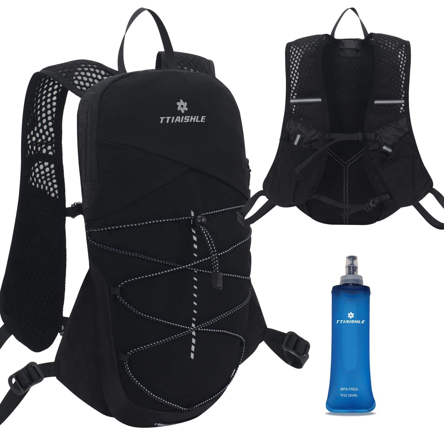 TTIAISHLE Running vest backpack,Cycling Hydration backpack,Biking water backpack (with 2pcs 250ml soft flask)