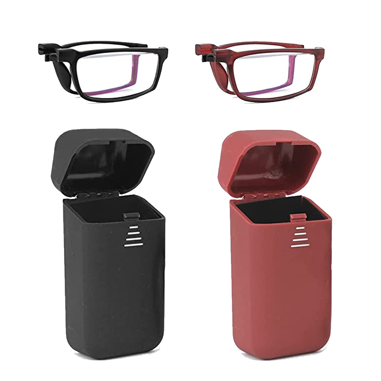 Hubeye Foldable Reading Glasses Portable Easy to Carry Folding Blue Light Blocking Reader with Glasses Case 3.00