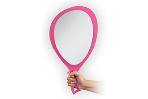 Zadro Salon Professional Extra-Large Hand Mirror with Handle, 25.4cm W x 48.25cm L, Multi-Purpose Oval Handheld Mirror with N