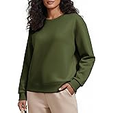 PINSPARK Soft Crewneck Sweatshirt for Women Long Sleeve Lightweight Pullover Yoga Casual Sweatshirts