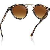 STGATN Polarized Sunglasses for Women, Round Retro Double-Bridge Trendy Fashion Shades UV Protection