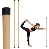 P Polerden Yoga Stick, 5ft Exercise Stick for Mobility, Stretching Stick with Non-Slip Ends, Exercise Dowel for Pilates, Balance Pole and Stretch Bar for Stretching Equipment