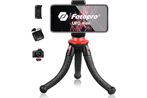 Fotopro Mini Phone Tripod for Smartphone, Flexible Tripod with Bluetooth Remote, Tabletop Travel Tripod with Smartphone Mount for Camera, iPhone, Action Camera