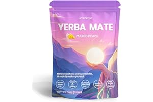 TCAIRZL Yerba Mate Instant Tea Powder – Peach Mango Flavor – 20 Servings – Lightly Sweetened, Gluten-Free, With Prebiotics & Probiotics