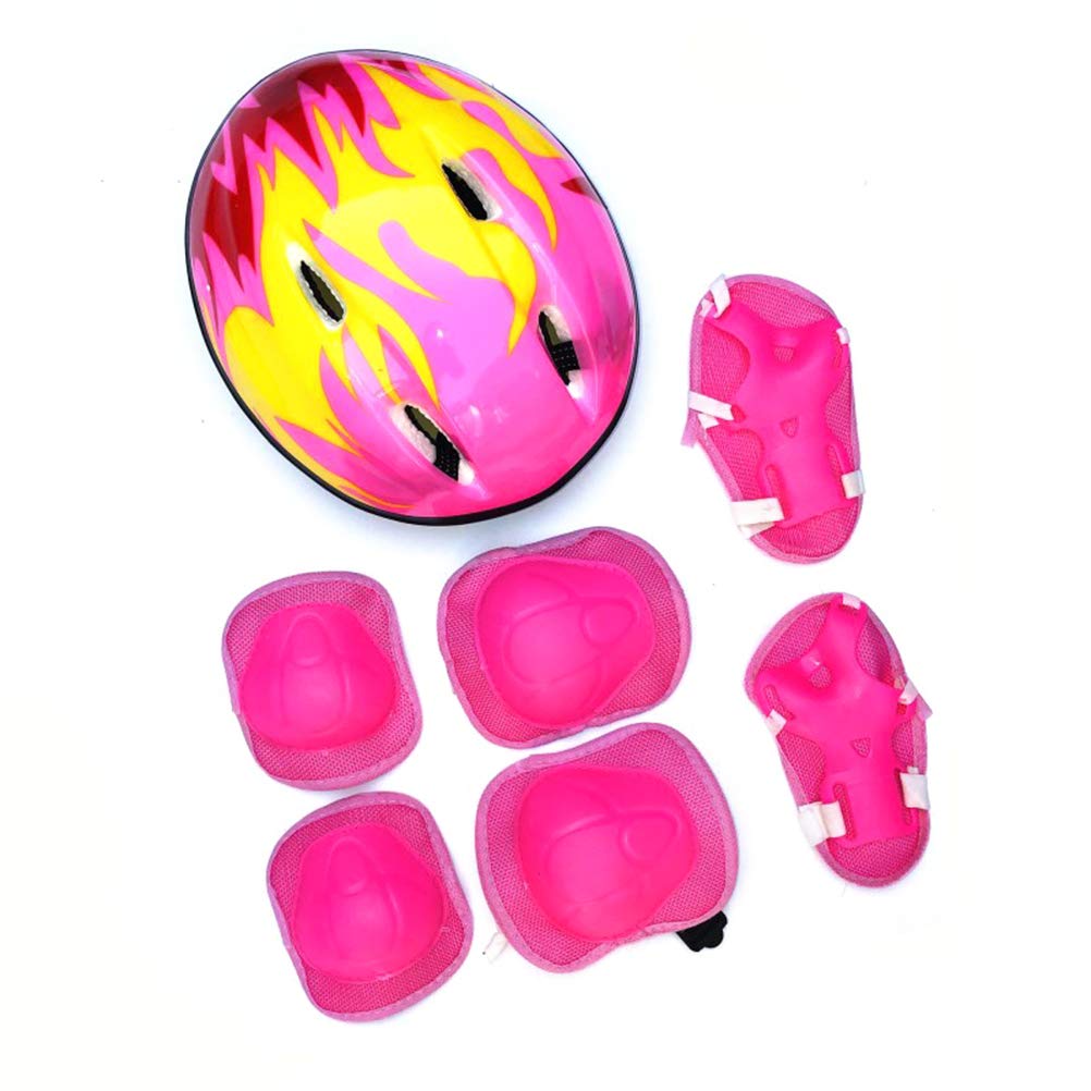 7 Sets of Skating Children Protections Skates, Children with Helmet Adjustable Knee and Elbow Pads for Skate Skateboard