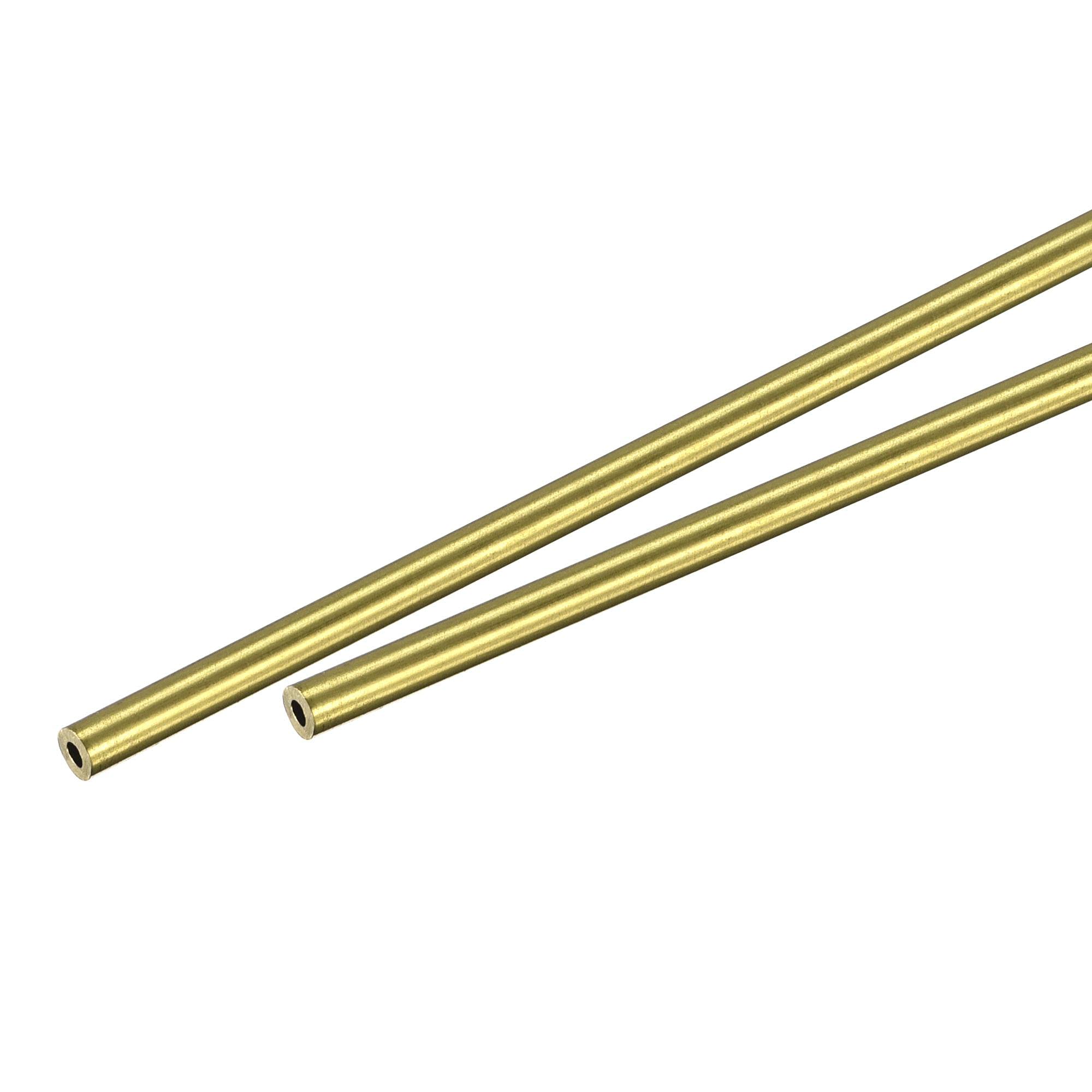 sourcing map Brass Round Tube 2mm OD 0.5mm Wall Thickness 200mm Length Pipe Tubing 2 Pcs — image 1