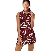 Biyejit Women's Tennis Golf Dresses Zip Up Workout Athletic Sleeveless Dress with Shorts and Pocket Pickleball Outfits
