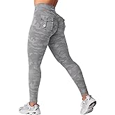 YEOREO CoreFlex Leggings with Pockets for Women Charm Scrunch Workout Leggings V Cross Waist Butt Lifting Gym Yoga Pants