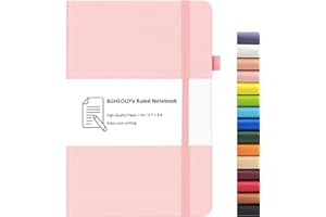 BGHEOUYV Notebook Journal, College Ruled Notebook Lined A5 160 Pages,Hard Cover Journals for Writing, Notebooks for Work Office School Women Men,5.7 inches x 8.4 inches(Pink)