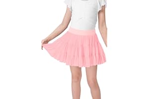 IIMMER Girls Summer Ruffle Pleated Tennis Skirt Inner Shorts Flowy Cute Athletic Skort with Pockets 5-14 Years
