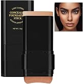 Foundation Stick, 2 in 1 Dual-Ended Long-Lasting Concealer Korean Foundation Contour Stick, Waterproof Contouring foundation with Brush, Full Coverage Matte Finish for Face Makeup(05#DEEP WHEAT COLOR)