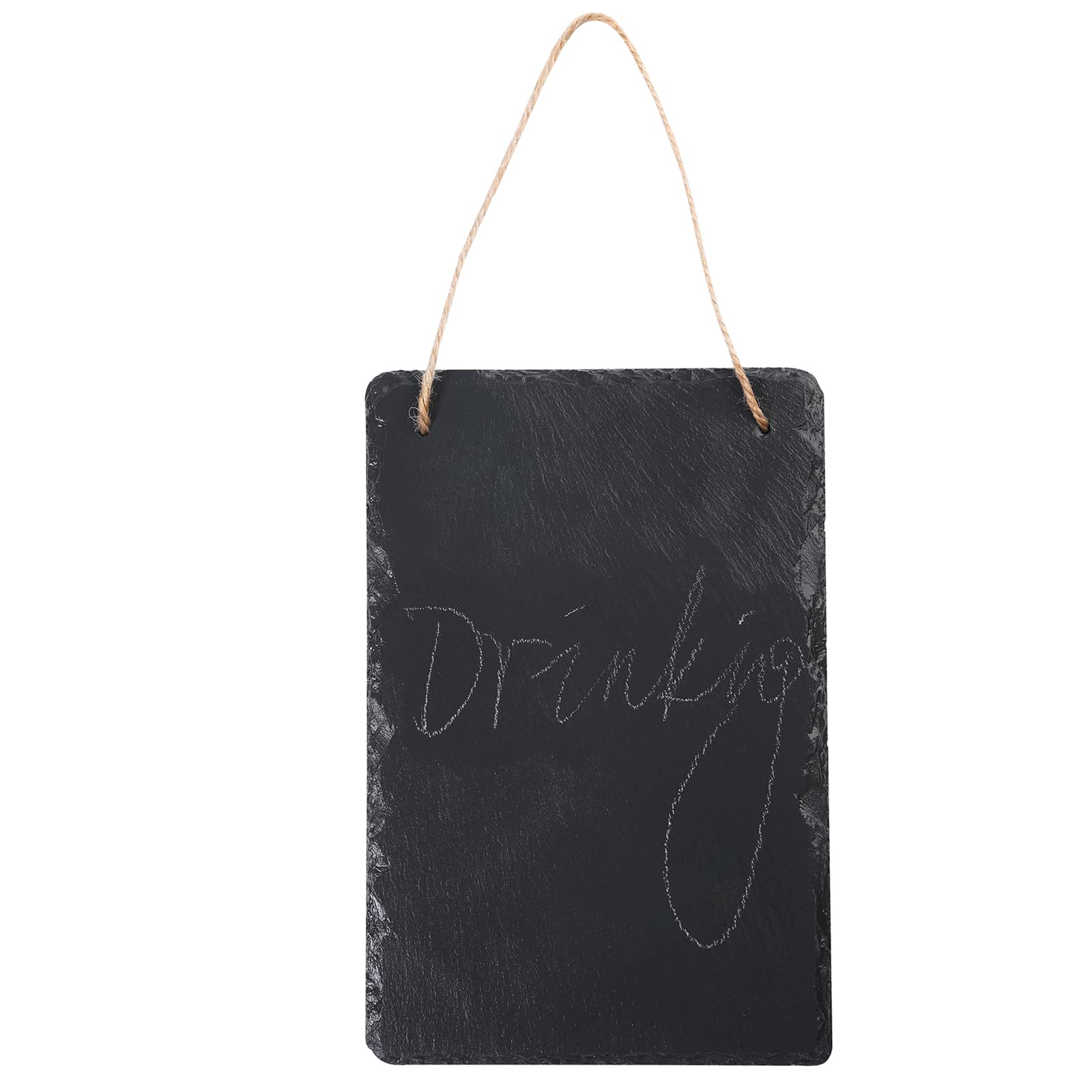 Slate Farmouse Hanging Chalkboard haning Sign Double Sided 8 x 12 Inches - Black Rustic Wall Décor for Kitchen, Wedding, Bathroom, Outdoor Garden, Pantry Signs