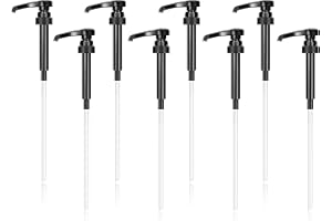 Zopeal 8 Pieces Coffee Syrup Pump Dispenser Fits 750ml/25.4oz Bottles, Skinny Syrup Pump for Coffee Flavoring, Creamers, Caramel, Beverages, Kitchen Cafe Bar Drinking Mixes Food Dispenser(Black)