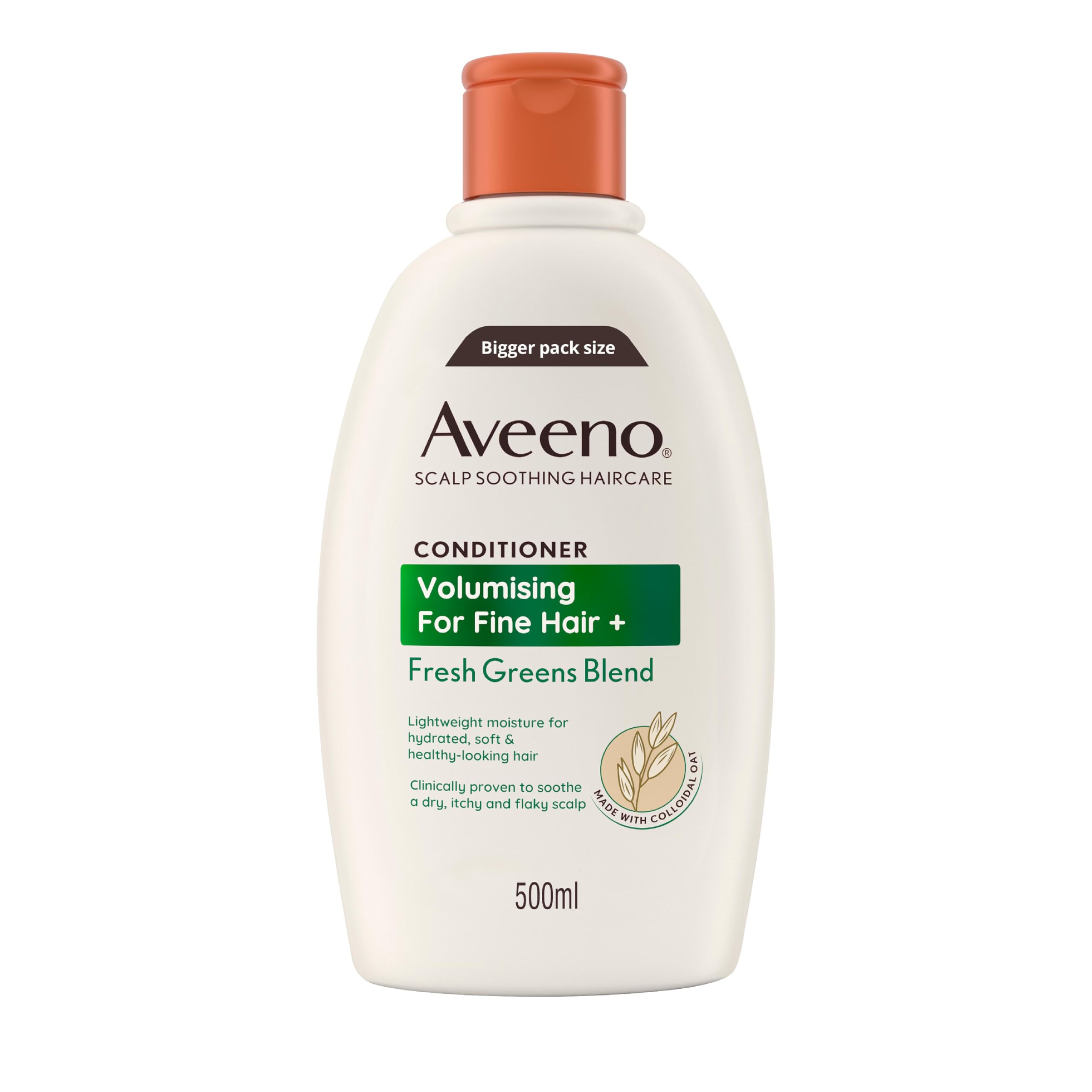 Aveeno Scalp Soothing Haircare Volumising Conditioner, Fresh Green Blend, with Colloidal Oat Extract, for Fine Hair, Soothes Dry, Itchy & Flaky Scalp, pH Balanaced, Clinically Proven, 500ml