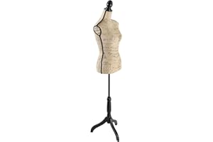HYNAWIN Female Mannequin Torso Height Adjustable Dress Form Manikin Body with Black Tripod Stand for Clothing Dress Jewelry Display (Brown)