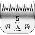 Andis Carbon Infused Steel UltraEdge Dog Clipper Blade, Size-5 Skip Tooth, 1/4-Inch Cut Length (72640),Chrome