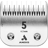 Andis 72640 UltraEdge Skip-Tooth Blade, Size 5, 1/4in Cut, Chrome | Rockwell 65 hardness, fits Andis, Conair, Oster &amp; Wahl detachable clippers, terrier finishing