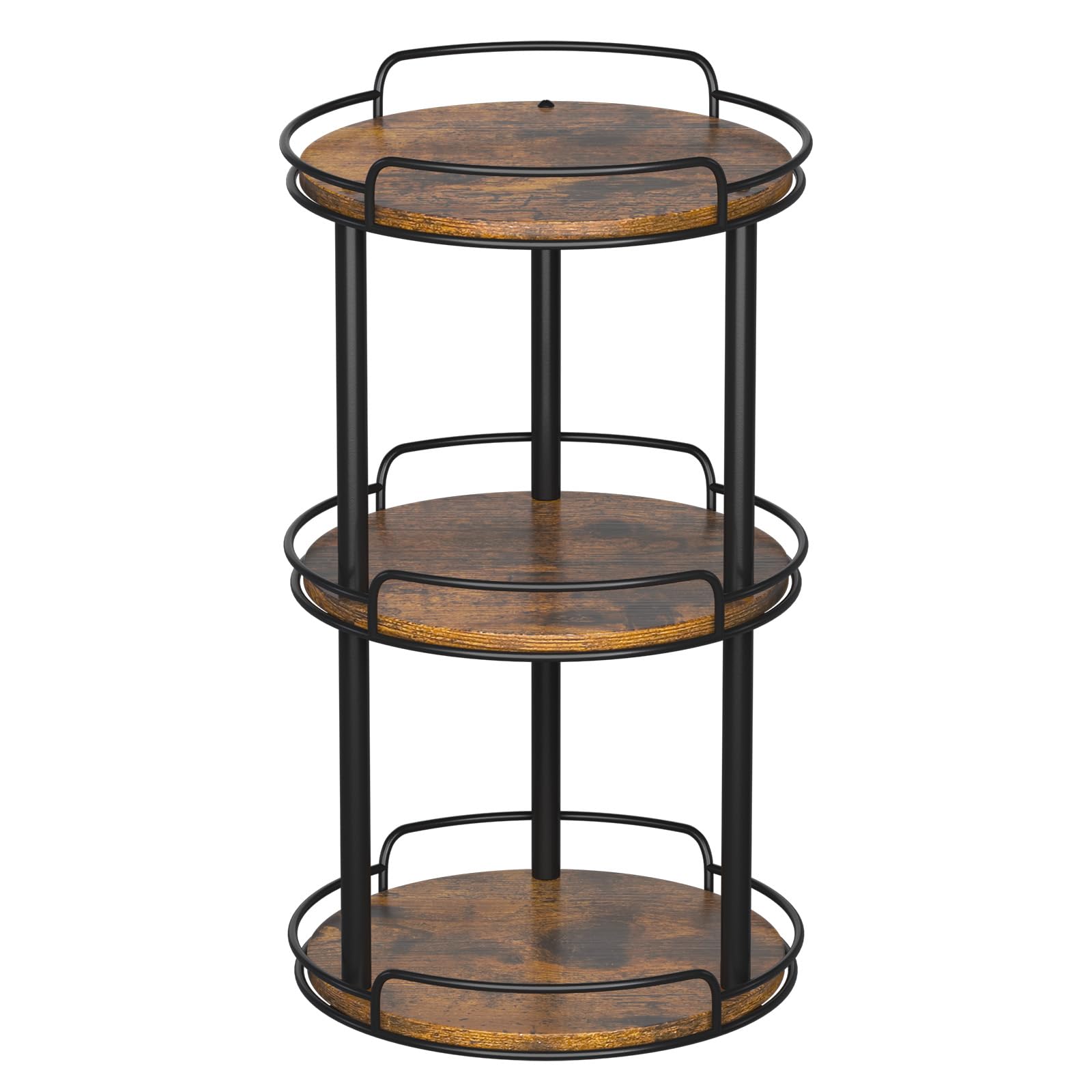 Photo 1 of LAMU 10.2'' Wood Lazy Susan Turntable Organizer for Cabinet, 3 Tier Lazy Susan Spice Rack Organizer for Kitchen, Table Top, Countertop, Pantry, Bathroom