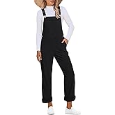 luvamia Corduroy Overalls for Women Loose Fit Baggy Straight Casual Adjustable Straps Bib Jumpsuit Overalls with Pockets