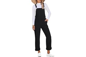 luvamia Corduroy Overalls for Women Loose Fit Baggy Straight Casual Adjustable Straps Bib Jumpsuit Overalls with Pockets