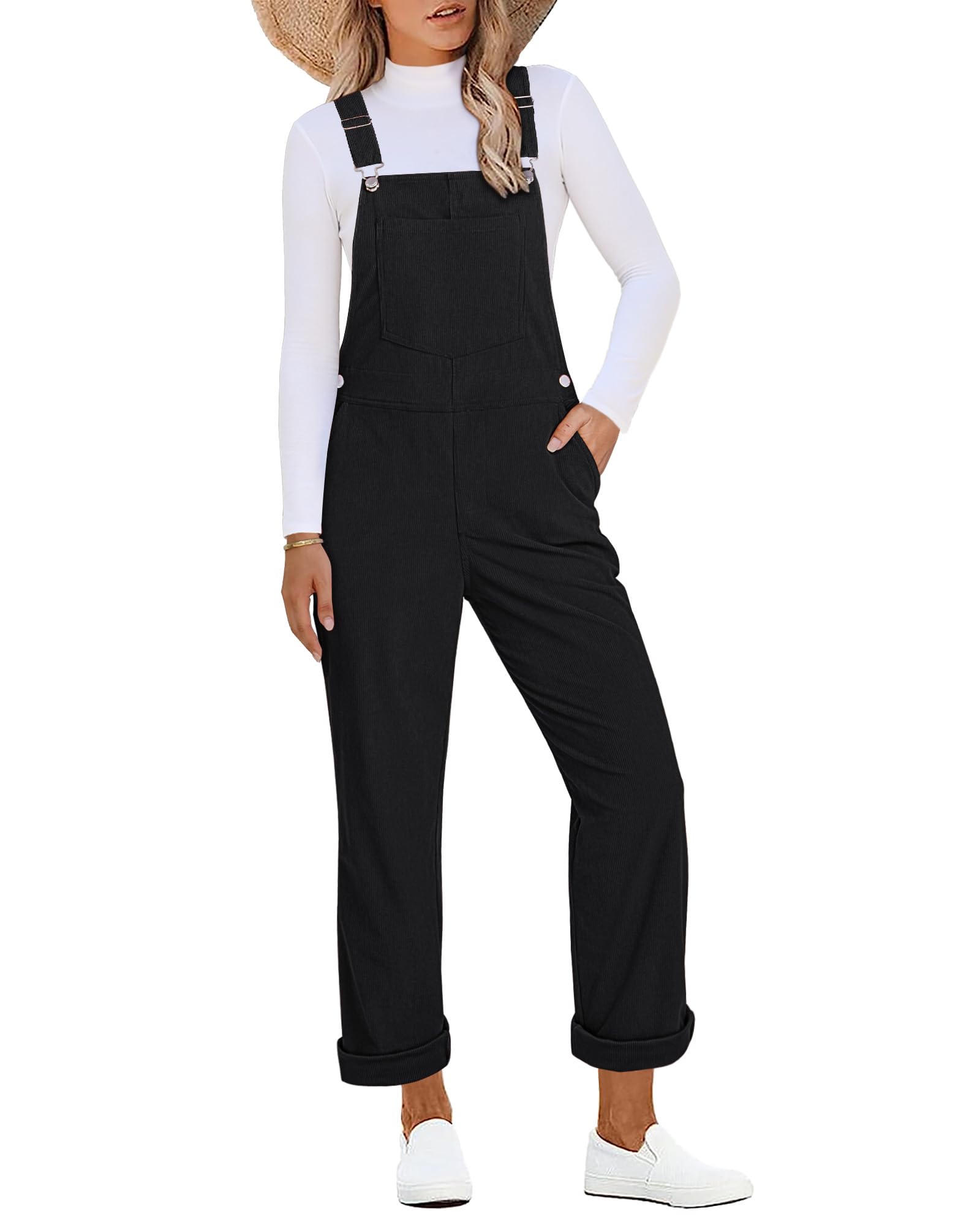 Photo 1 of luvamia Baggy Overalls Overall for Women Fall Loose Jumpsuit for Women Baggy Black XX-Large Fits Size 20 / Size 22